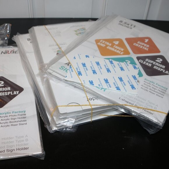 Acrylic sign holder 8.5x11 pack of 10 total box shows wear contents fine - Picture 5 of 5